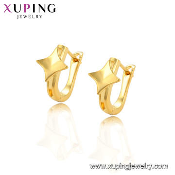 96578 Xuping 24k banhado a ouro losango forma elegante estilo Huggie brincos